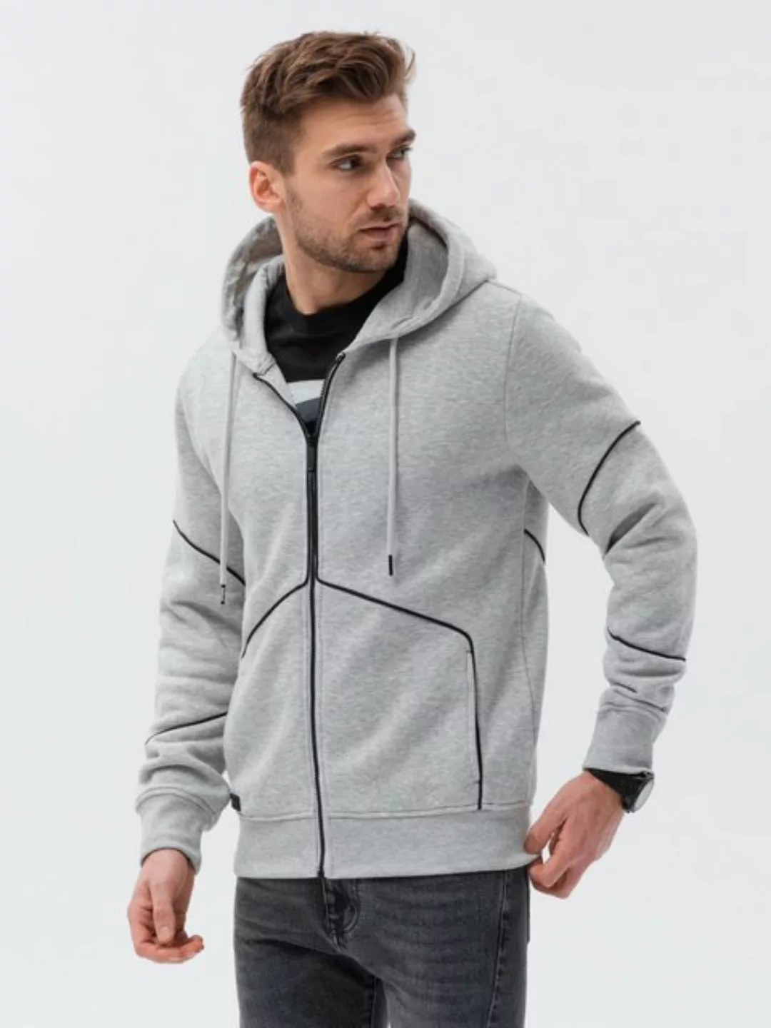 OMBRE Kapuzensweatshirt Sweatshirt mit Kapuze und Reißverschluss für Männer günstig online kaufen