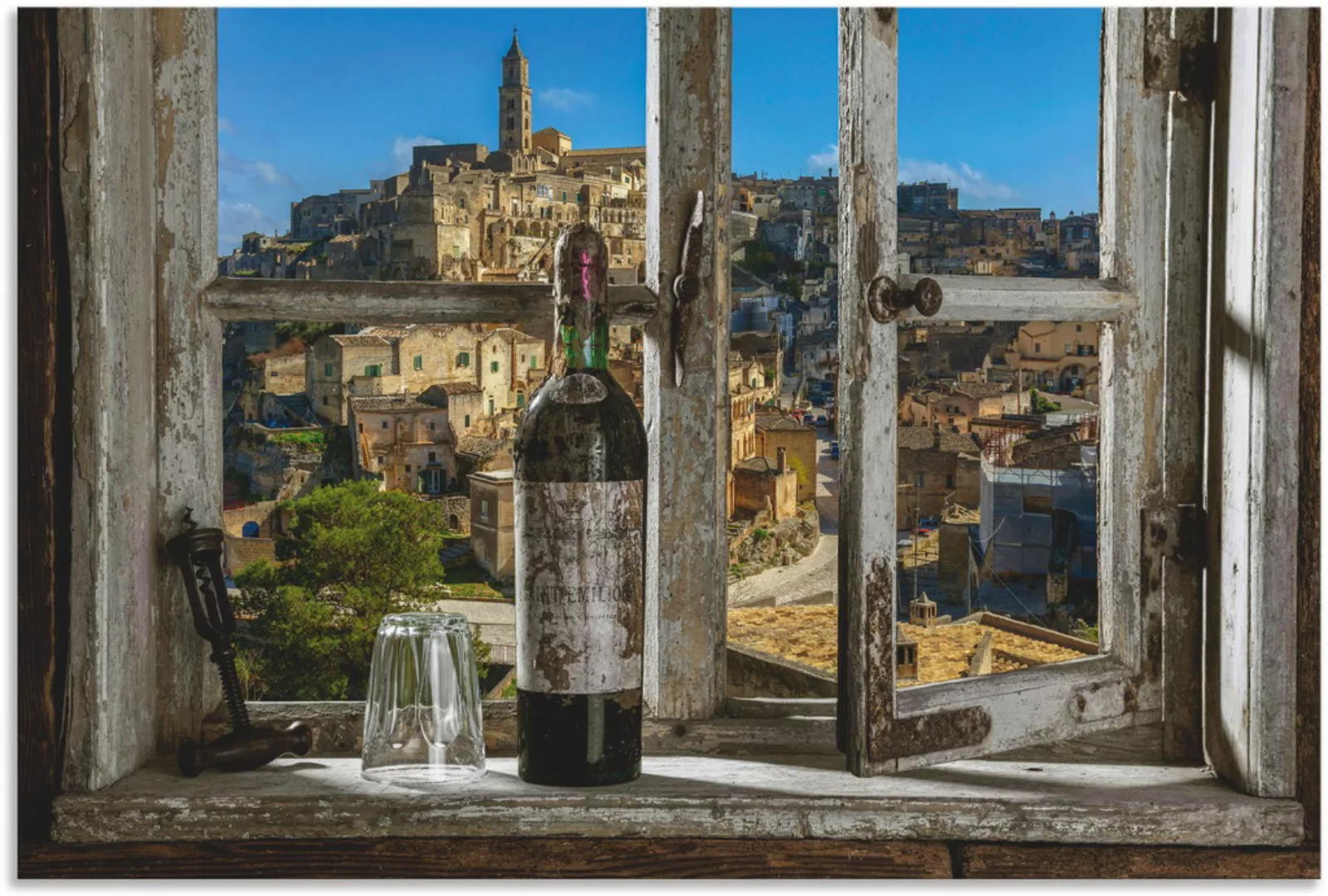 Artland Wandbild "Blick aus dem Fenster Matera, Italien", Fenster & Türen, günstig online kaufen