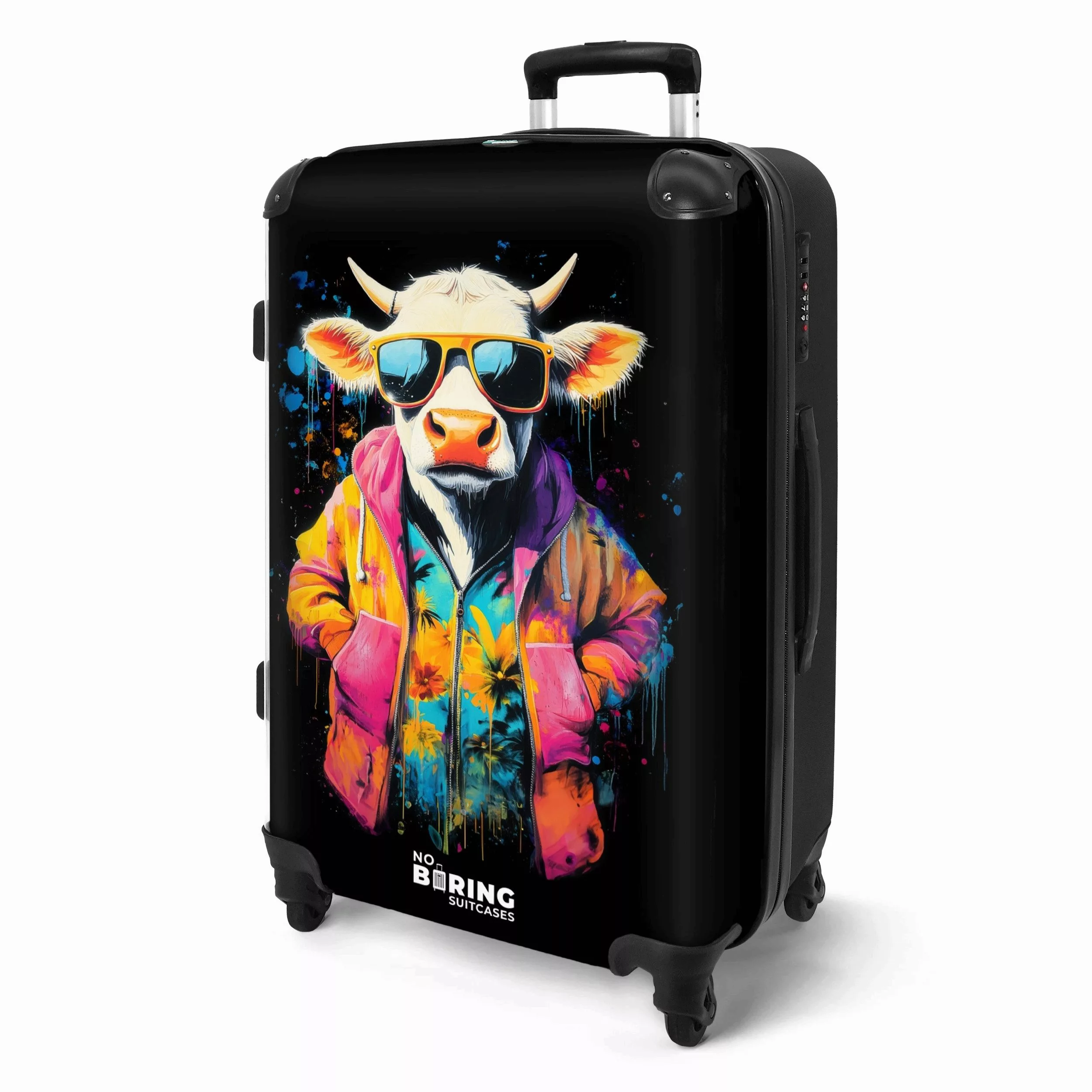 NoBoringSuitcases.com© Hartschalen-Trolley Stier mit Mantel und günstig online kaufen