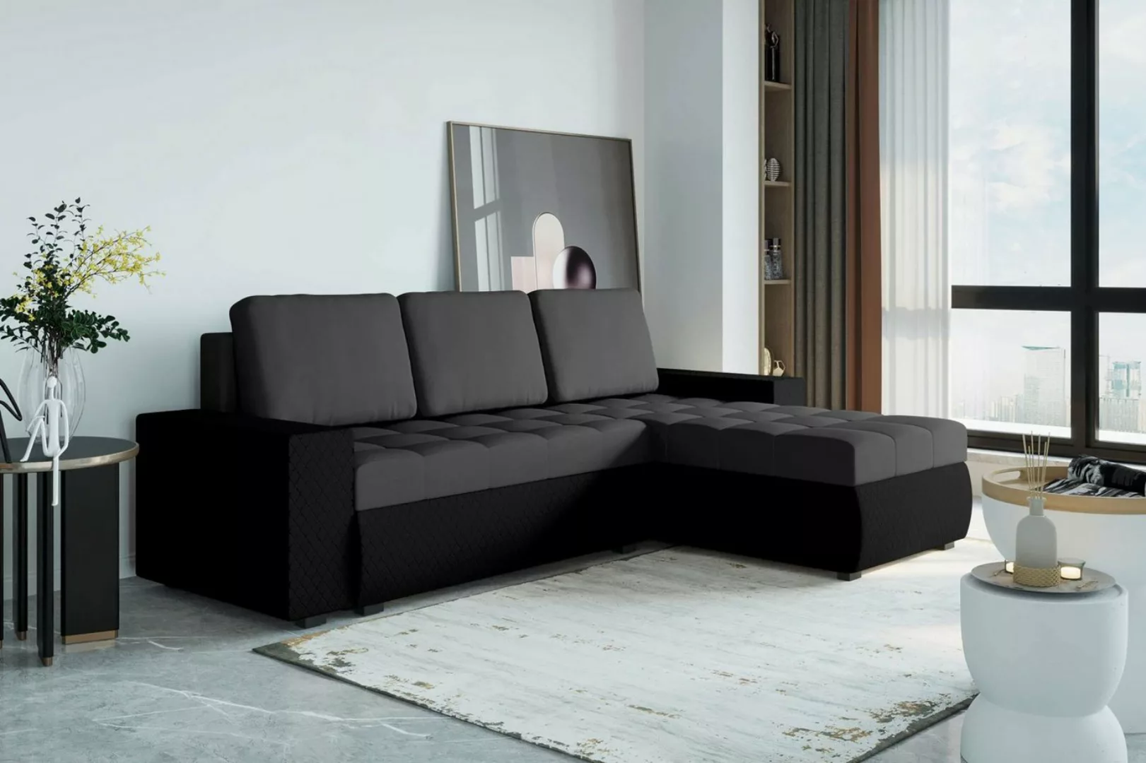 Stylefy Ecksofa Miranda, L-Form, Eckcouch, Sofa, Sitzkomfort, mit Bettfunkt günstig online kaufen