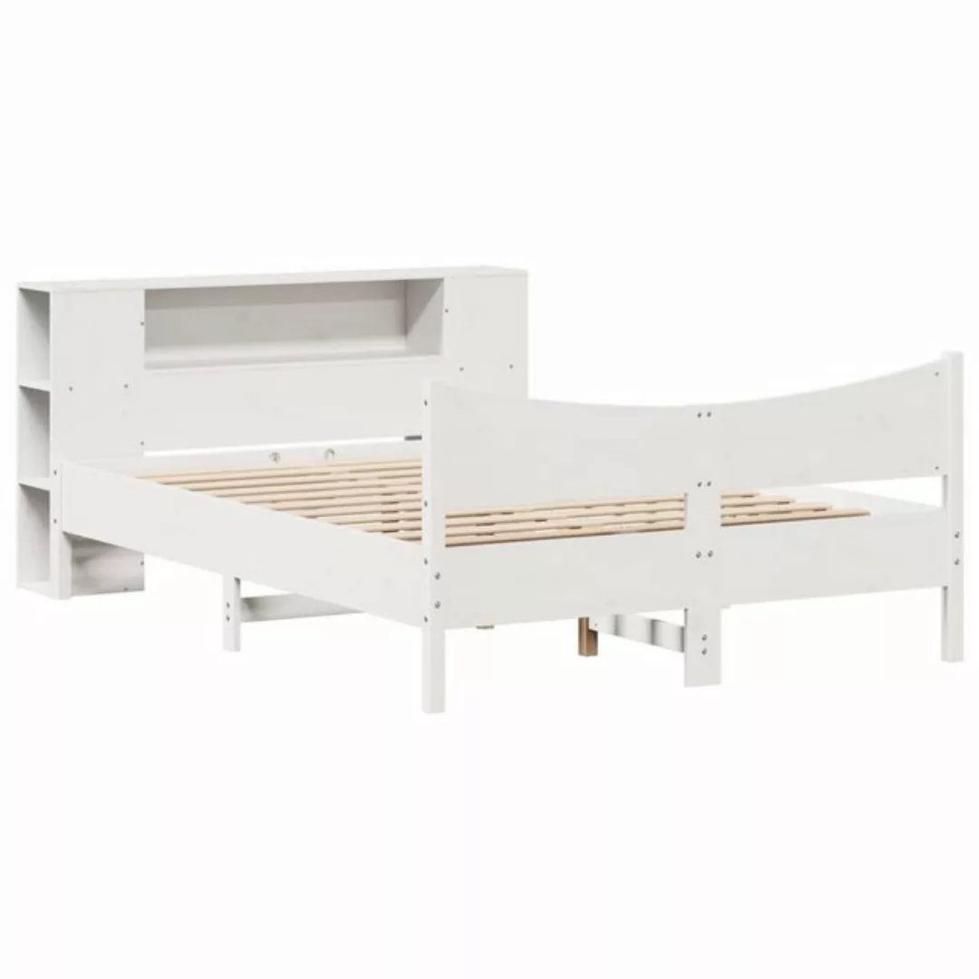 vidaXL Bett, Massivholzbett ohne Matratze Weiß 150x200 cm Kiefernholz günstig online kaufen