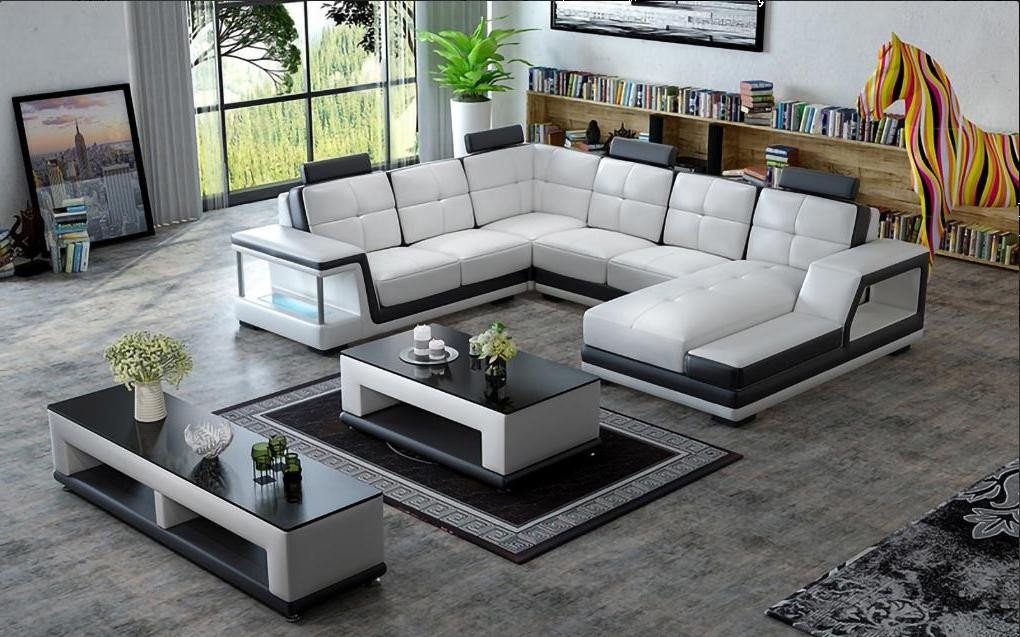 Xlmoebel Ecksofa Neu Moderne Ledercouch Wohnlandschaft Ecksofa in U-Form Po günstig online kaufen