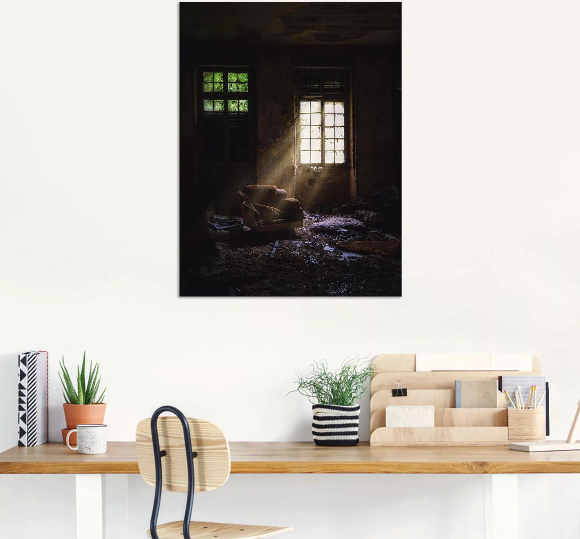 Artland Wandbild »Lost Place Fensterplatz Sessel«, Fenster & Türen, (1 St.) günstig online kaufen