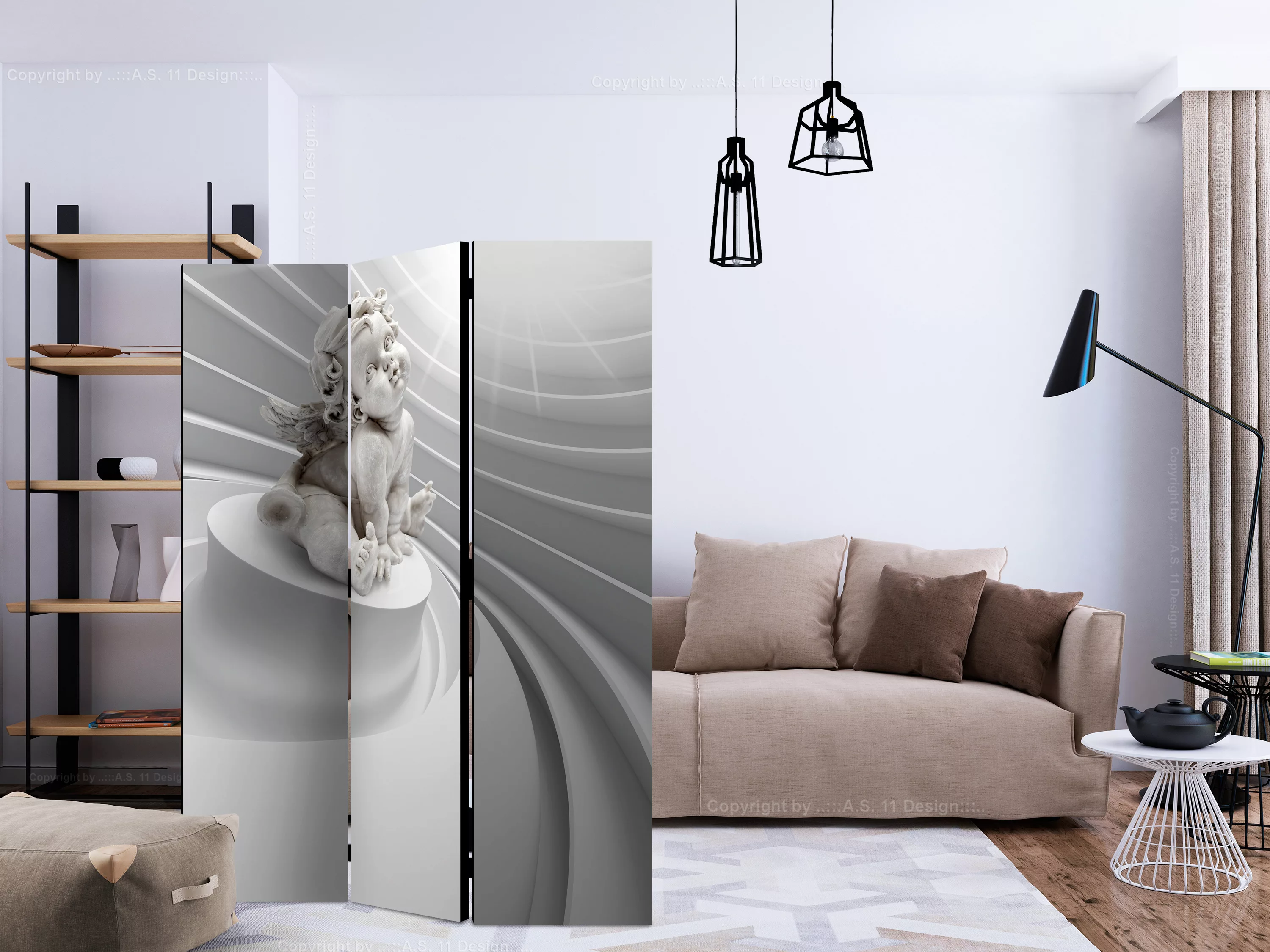 3-teiliges Paravent - Angelic Glow [room Dividers] günstig online kaufen