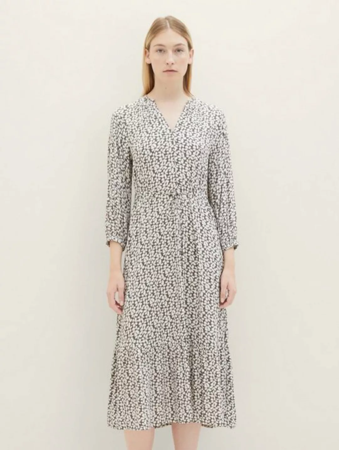 TOM TAILOR Jerseykleid Gemustertes Kleid mit Volants günstig online kaufen