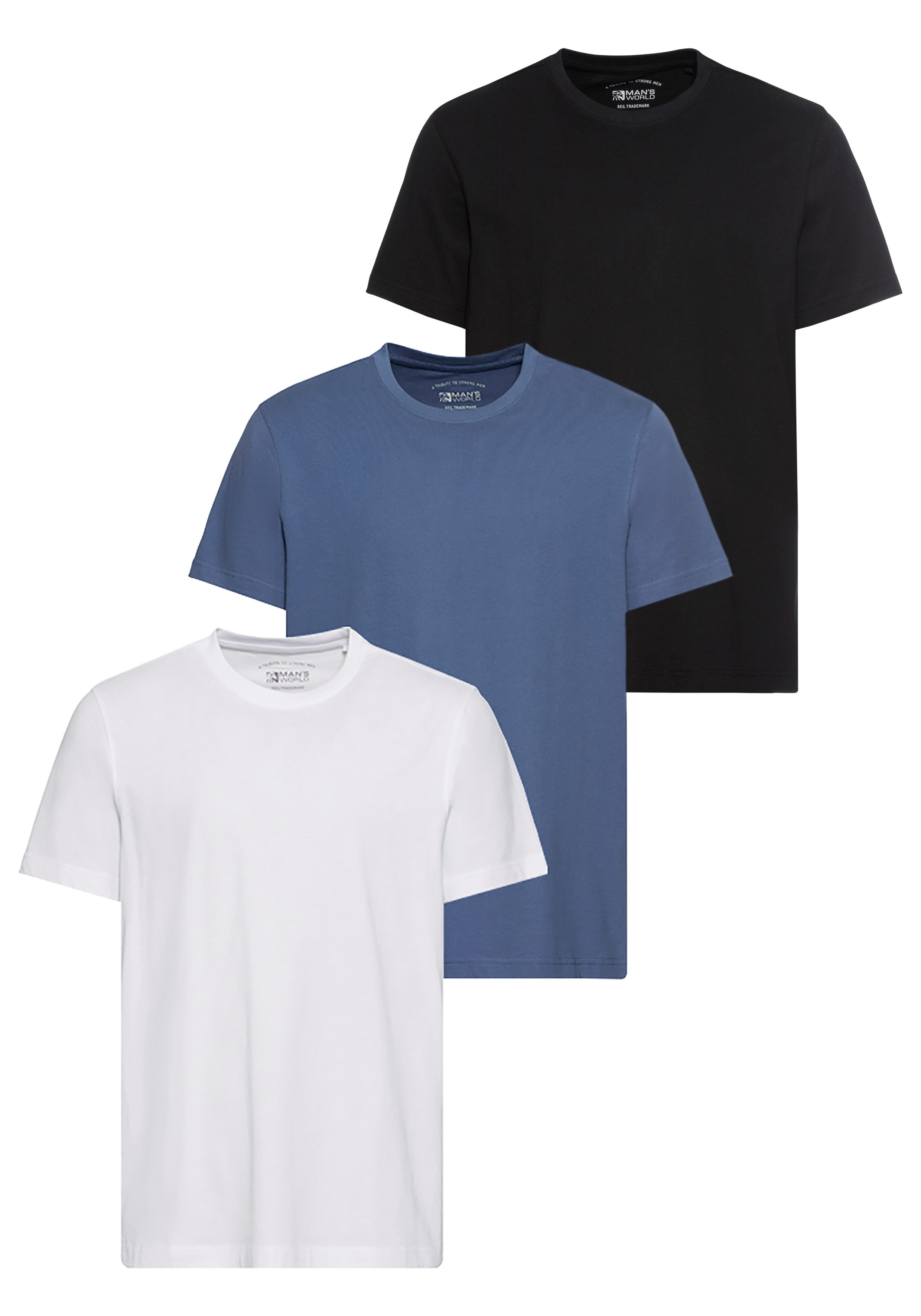 Man's World T-Shirt neue Farben! (3er-Pack) günstig online kaufen
