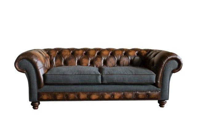 Xlmoebel Sofa Chesterfield 3-Sitzer Sofagarnitur in Braun mit Polsterdesign günstig online kaufen