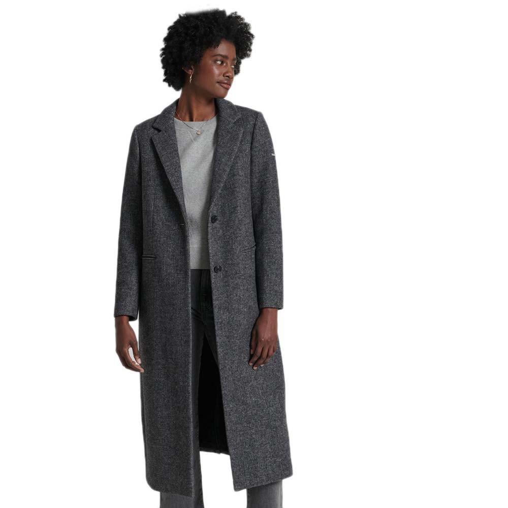 Superdry Studios Quilt Wool Crombie Jacke XL Tar Herringbone günstig online kaufen