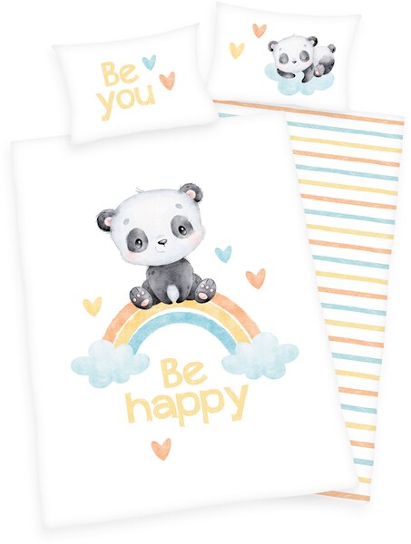 Baby Best Babybettwäsche »Regenbogen Panda«, (2 tlg.), mit liebevollem Moti günstig online kaufen