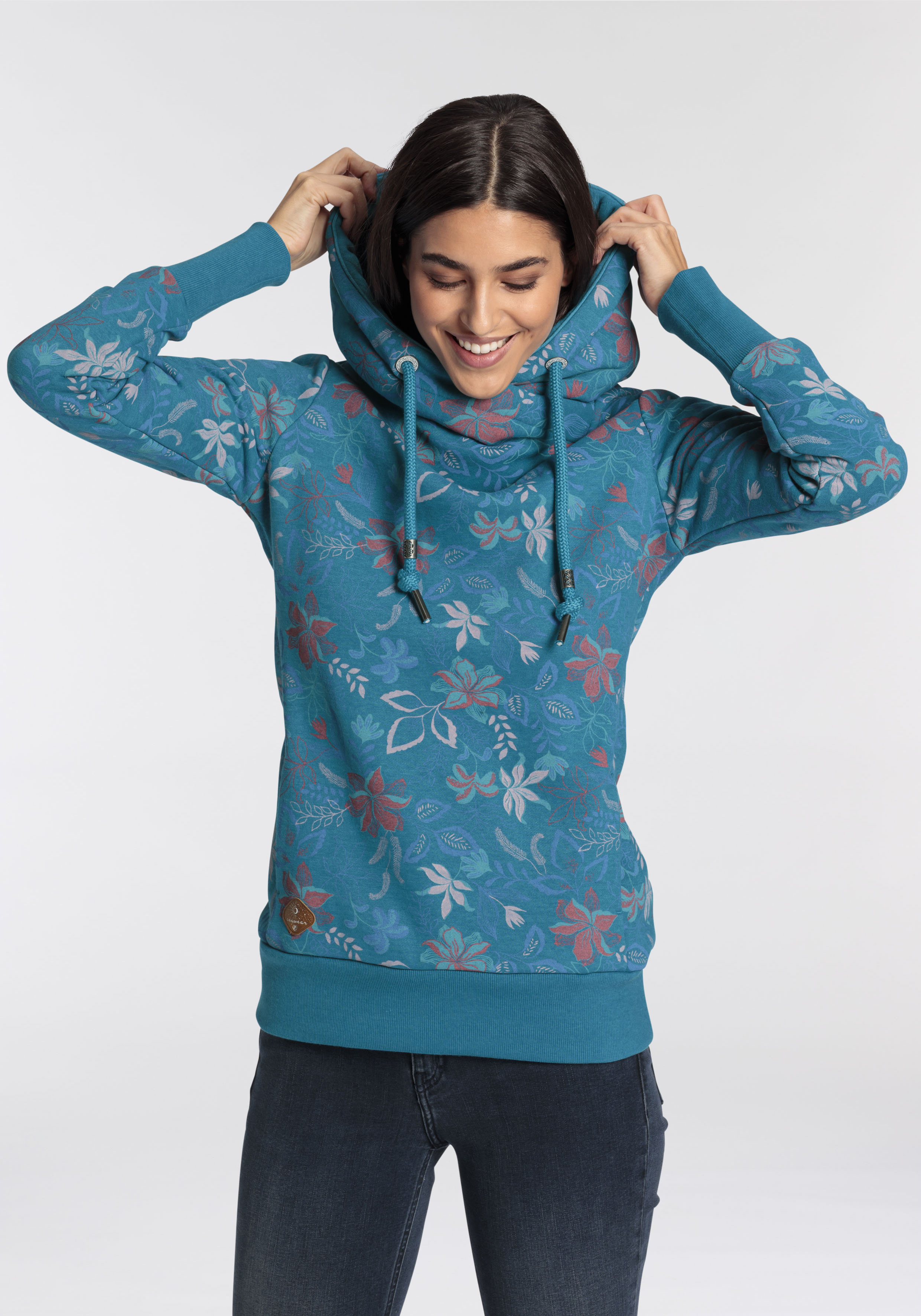 Ragwear Kapuzensweatshirt "GRIPY FLOWERS O", Hoodie mit floralem All Over-D günstig online kaufen
