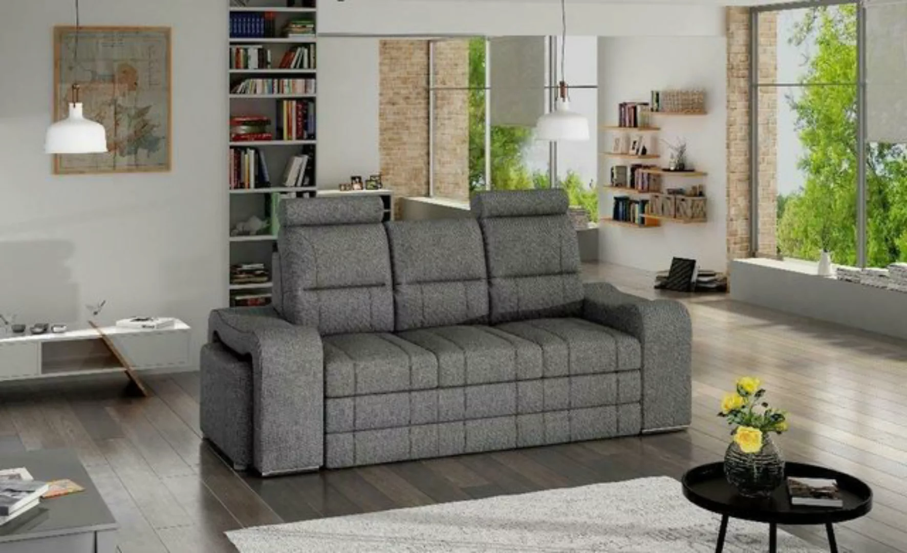 JVmoebel Sofa, 3 Sitzer Sofa Couch Polster Couchen Sofas 3 Sitzer mit Hocke günstig online kaufen