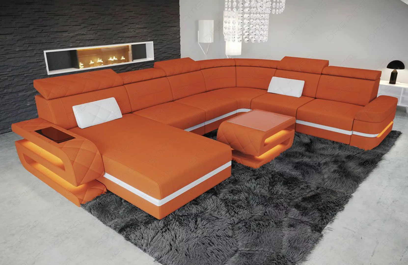 Sofa Dreams Wohnlandschaft Polster Stoff Couch Sofa Bologna XXL U Form Stof günstig online kaufen