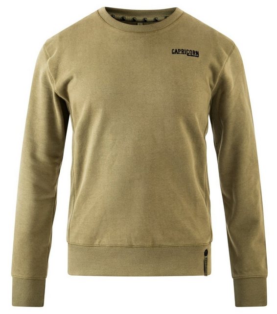 Capricorn Rockwear Sweatshirt Bodo olivgrün seitlich eingenähter Rippstoff günstig online kaufen