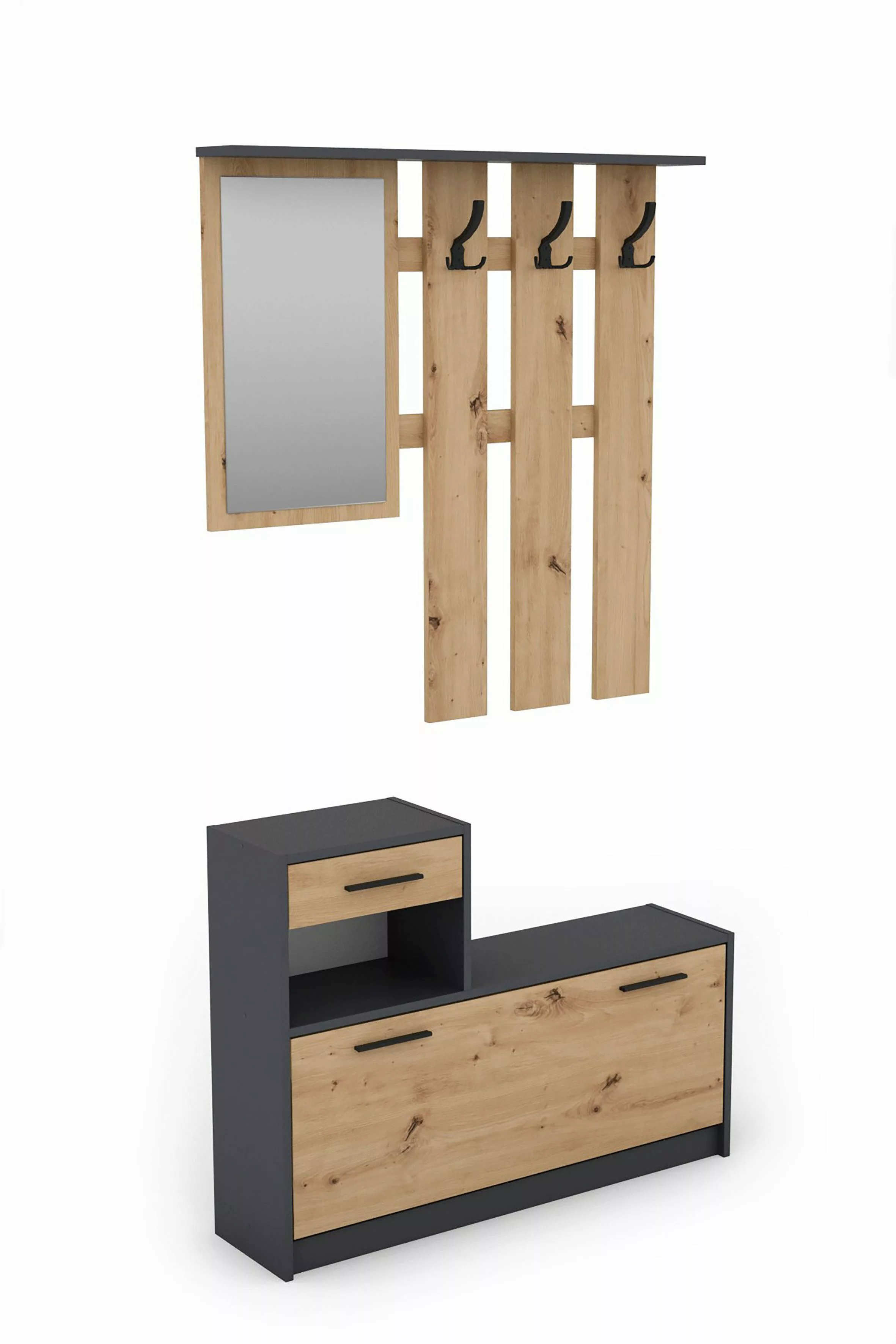 byLIVING Garderoben-Set TAMINA, (in Anthrazit/Old-Wood-Optik oder günstig online kaufen