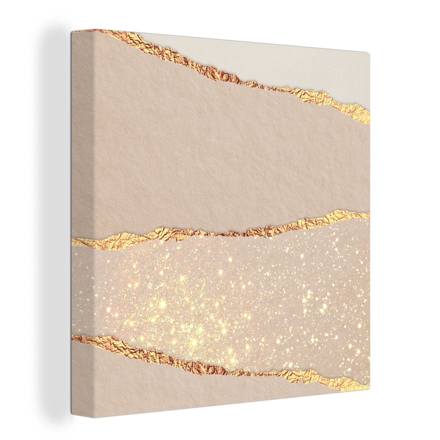 OneMillionCanvasses® Leinwandbild Rosa - Gold - günstig online kaufen
