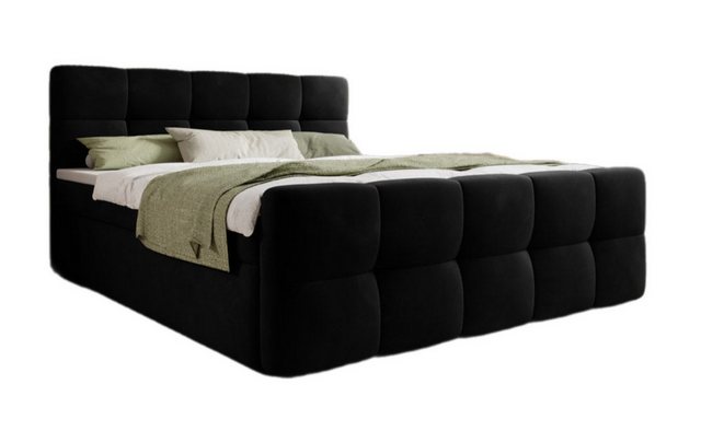 Luxusbetten24 Boxspringbett Cozy Samt, inklusive PU-Schaum Topper günstig online kaufen