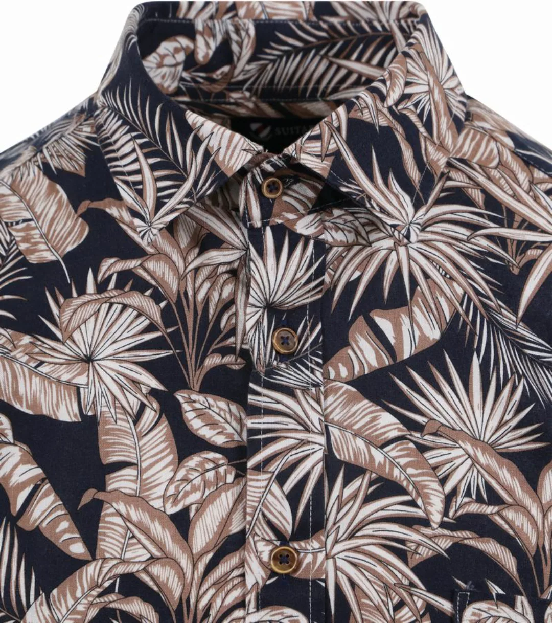 Suitable Kurzarmhemd Leinen Simon Navy - Größe XXL günstig online kaufen
