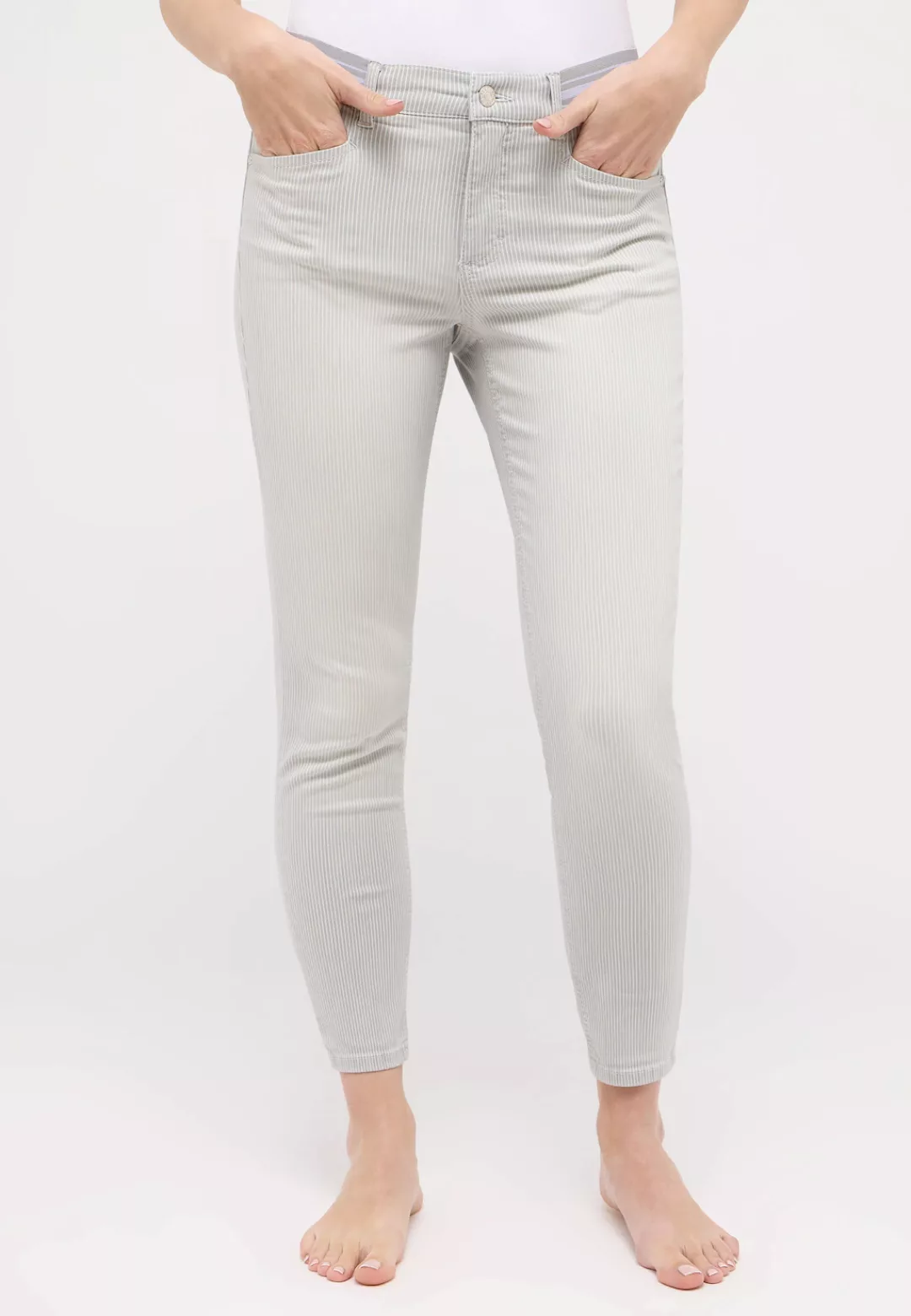 ANGELS Stretch-Jeans ANGELS JEANS ORNELLA SPORTY light grey used striped 23 günstig online kaufen