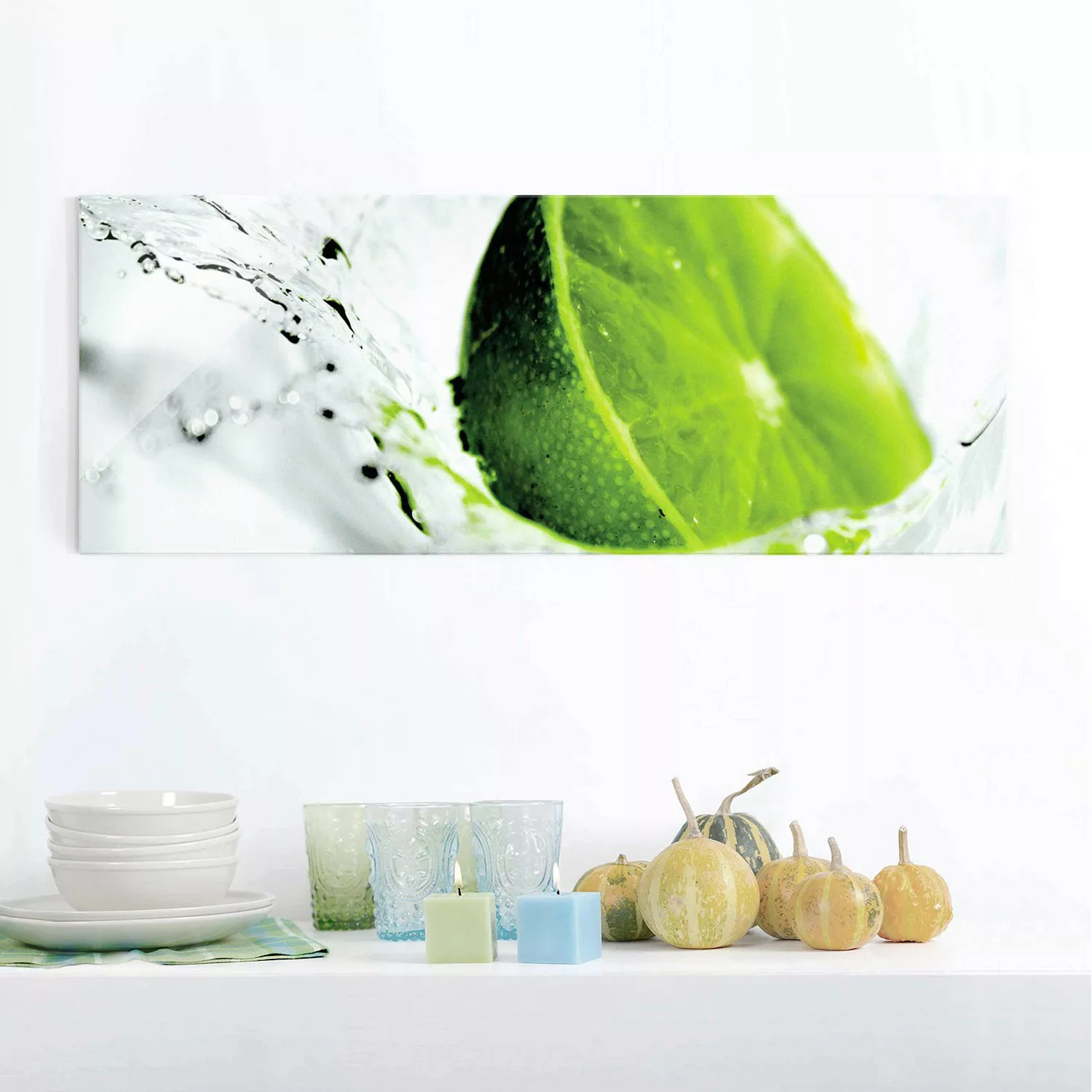 home24 Glasbild Splash Lime günstig online kaufen