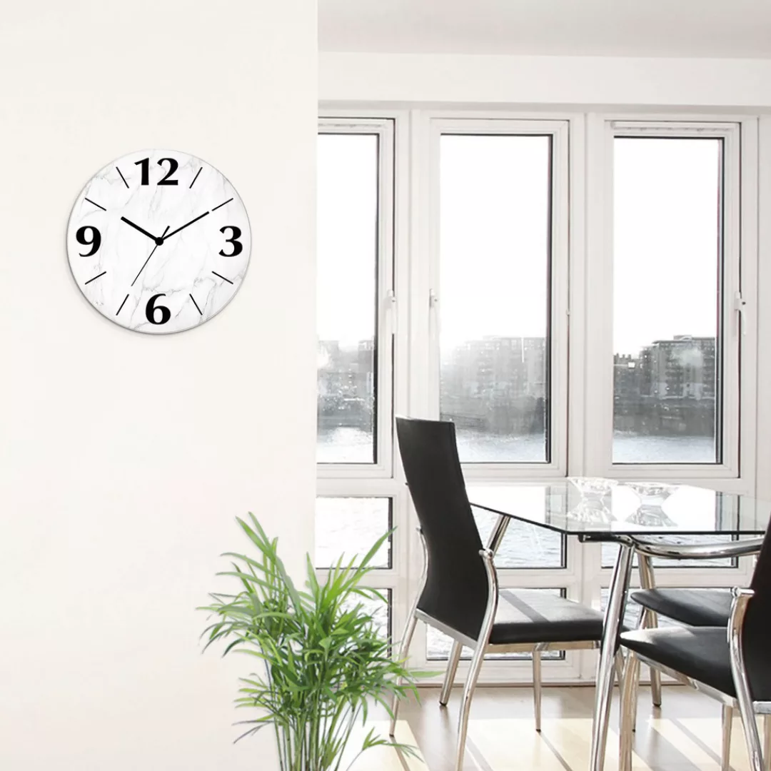 Artland Wanduhr "Weiße Marmor Textur", wahlweise mit Quarz- oder Funkuhrwer günstig online kaufen
