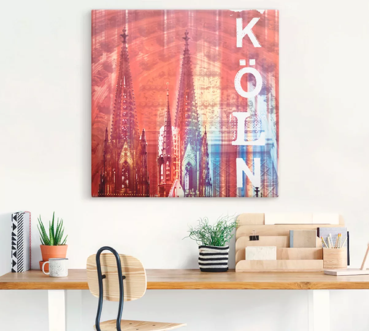 Artland Leinwandbild "Köln Skyline Collage II", Gebäude, (1 St.), auf Keilr günstig online kaufen