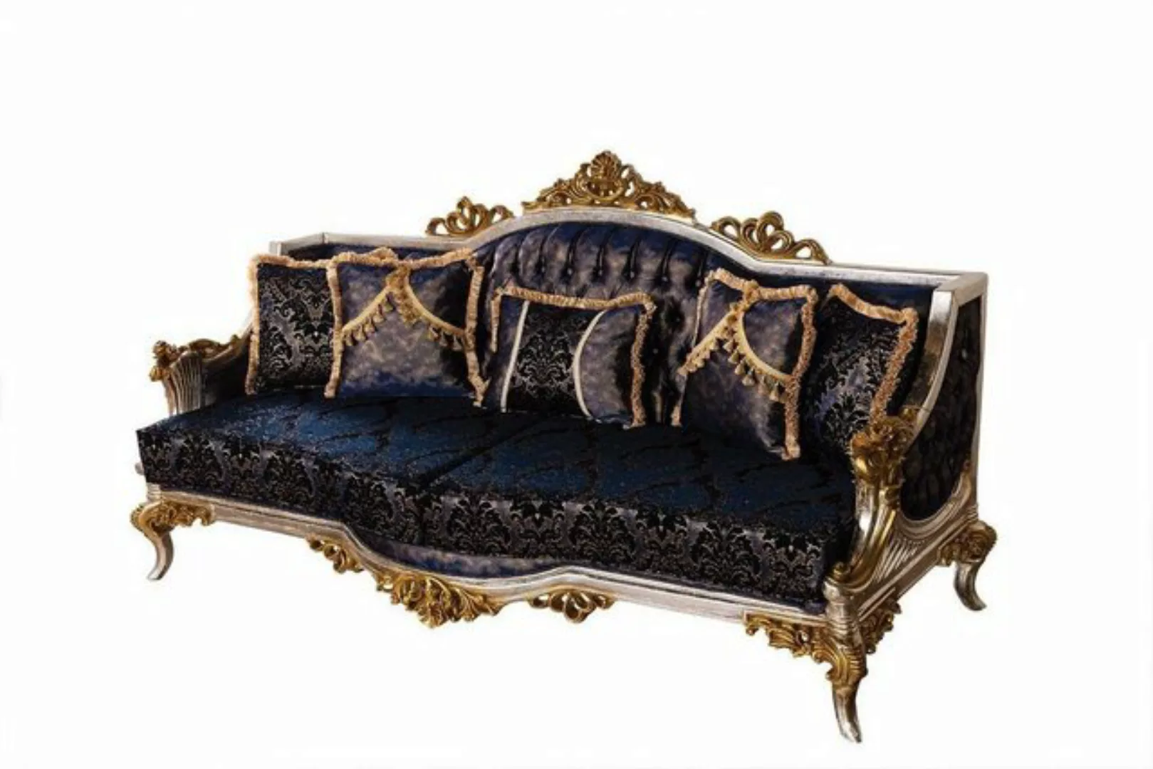 JVmoebel Sofa, Klassischer Samt Barock Dreisitzer Couch Goldener Rahmen Sof günstig online kaufen