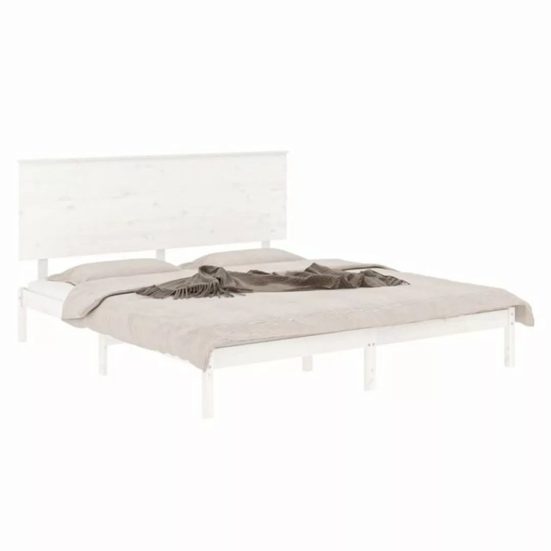 vidaXL Bettgestell Massivholzbett Weiß Kiefer 200x200 cm Bett Bettgestell D günstig online kaufen