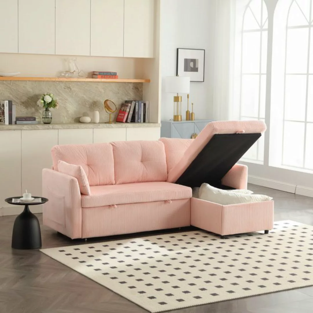 OKWISH Sofa Ecksofa L-förmiges modulares Sofa, mit umkehrbarer Chaiselongue günstig online kaufen