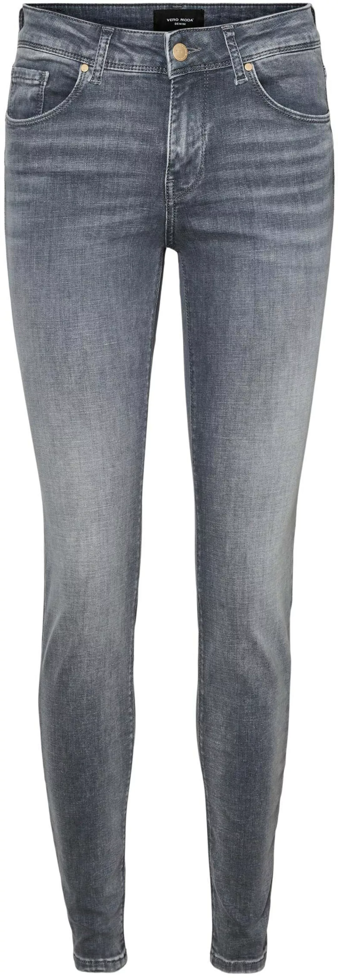 Vero Moda Damen Jeans VMLUX RI201 Slim Fit - Grau - Medium Grey Denim günstig online kaufen