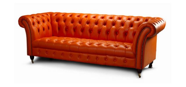 Xlmoebel Sofa 3-Sitzer Designer Chesterfield Sofa in Orange Polsterung - De günstig online kaufen