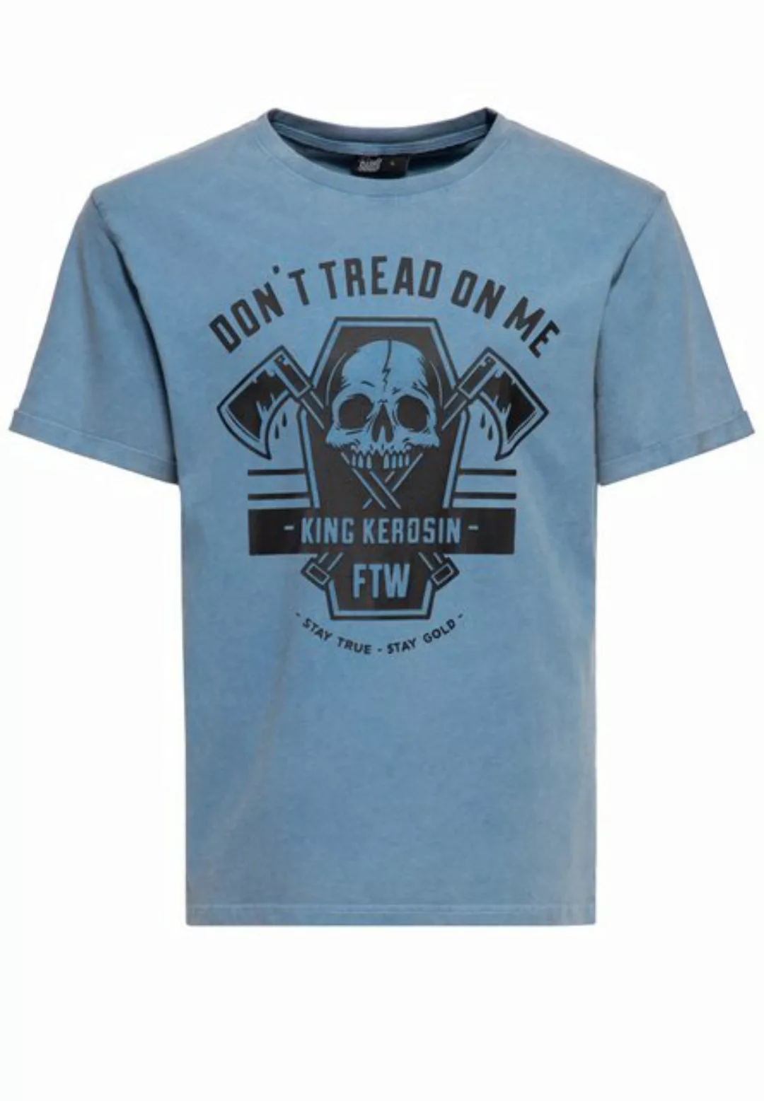 KingKerosin Print-Shirt Don't Tread On Me Acid-Wash günstig online kaufen