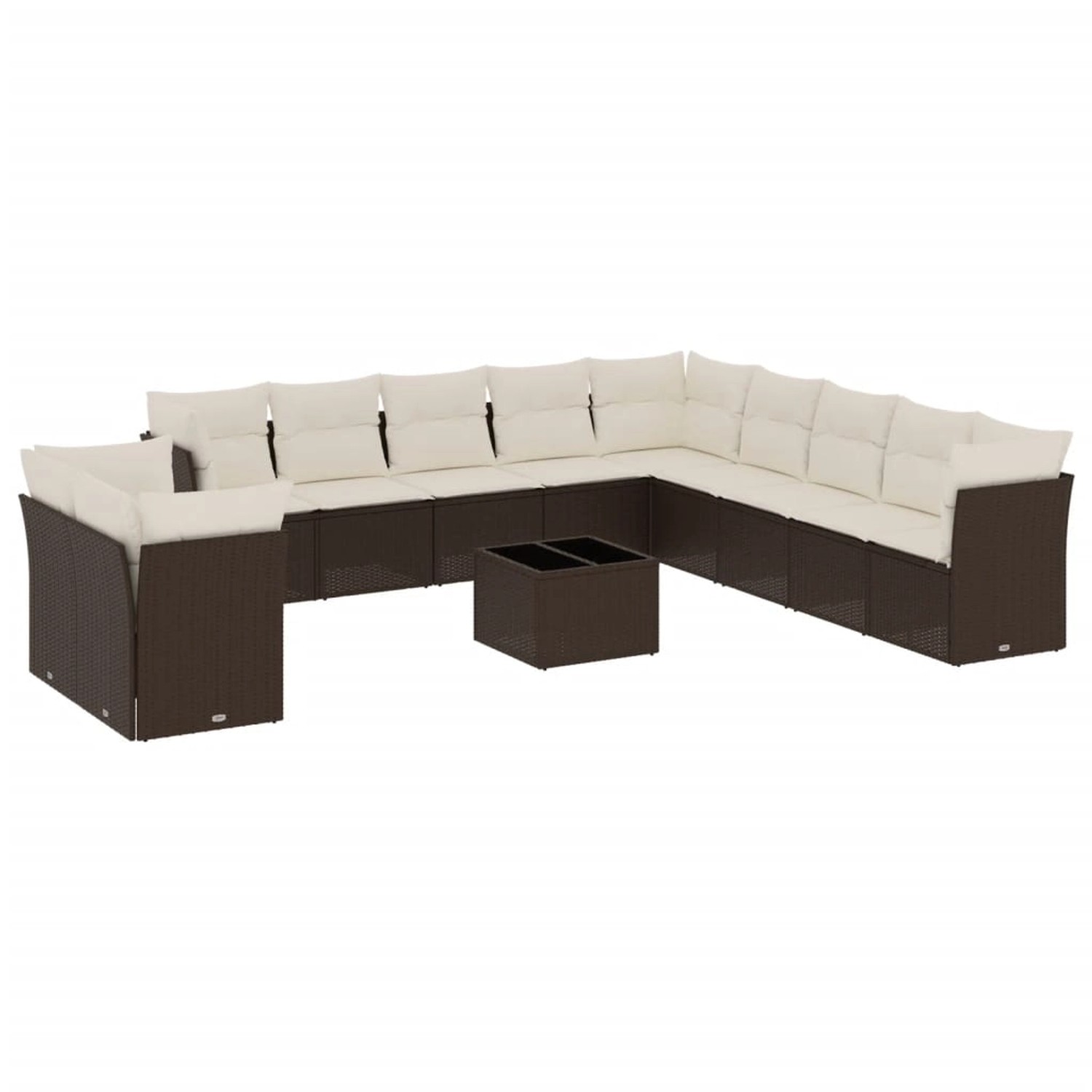 vidaXL 12-Tlg Garten-Sofagarnitur mit Kissen Braun Poly Rattan 3249732 günstig online kaufen