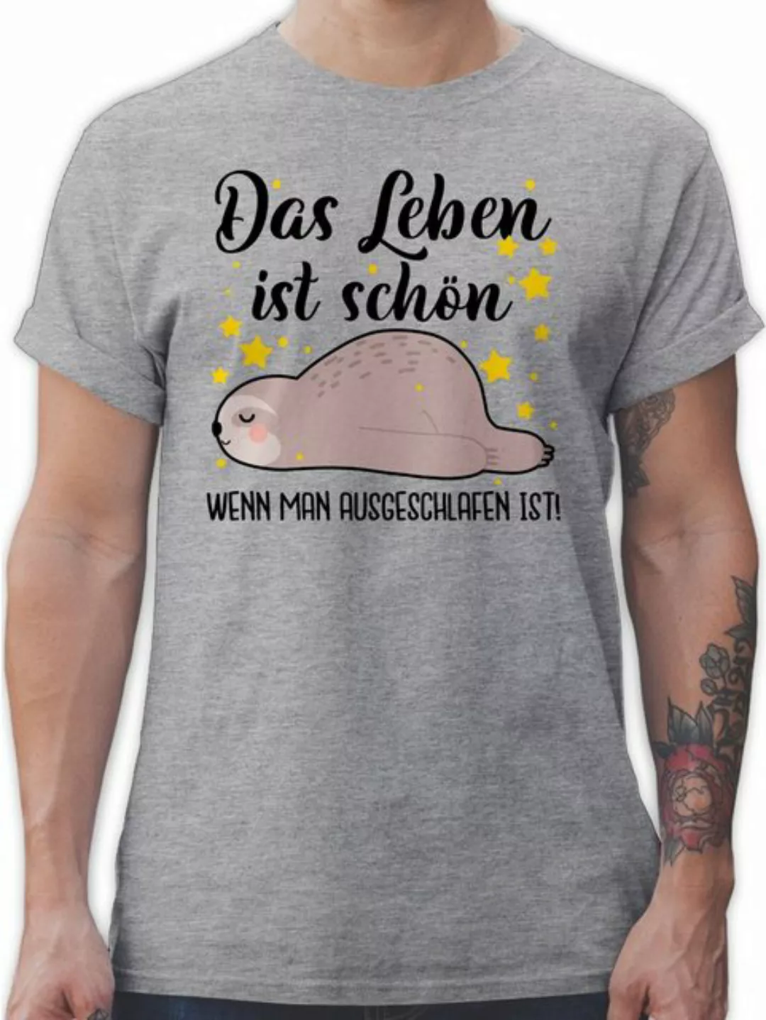 Shirtracer T-Shirt Das Leben ist schön, wenn man ausgeschlafen ist! - schwa günstig online kaufen