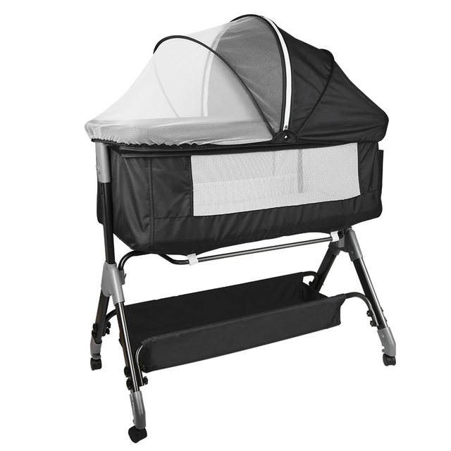 JEOBEST Beistellbett Baby, Grab-and-go Baby Bett mit Matratze & Rädern für günstig online kaufen