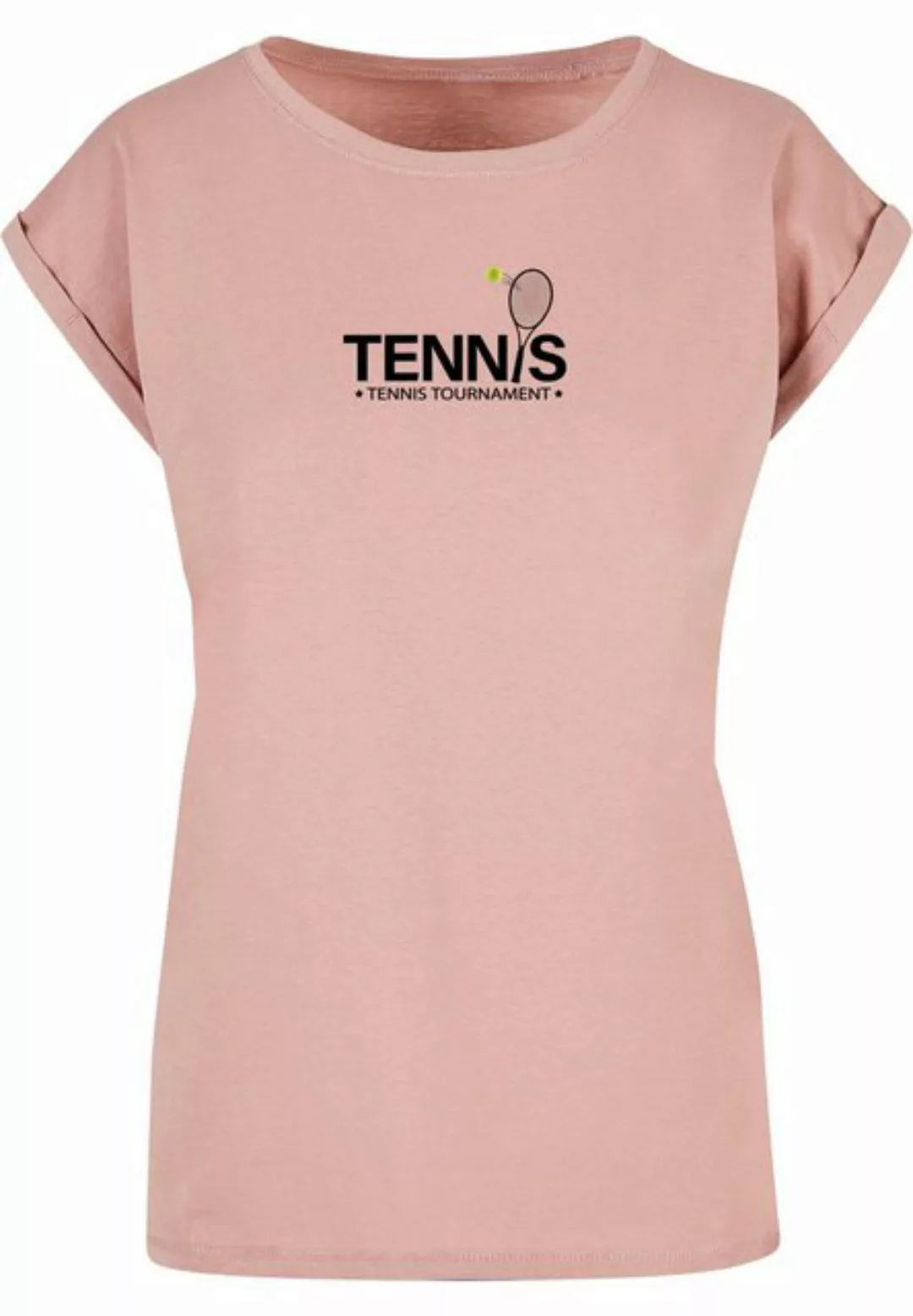Merchcode T-Shirt Merchcode Damen Ladies Tennis Racket Extended Shoulder Te günstig online kaufen