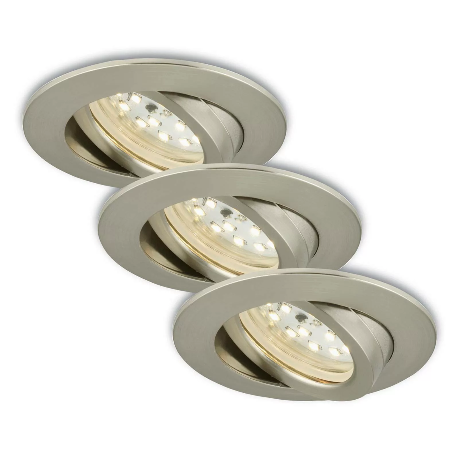 Drehbarer LED-Einbaustrahler 3er-Set matt-nickel günstig online kaufen