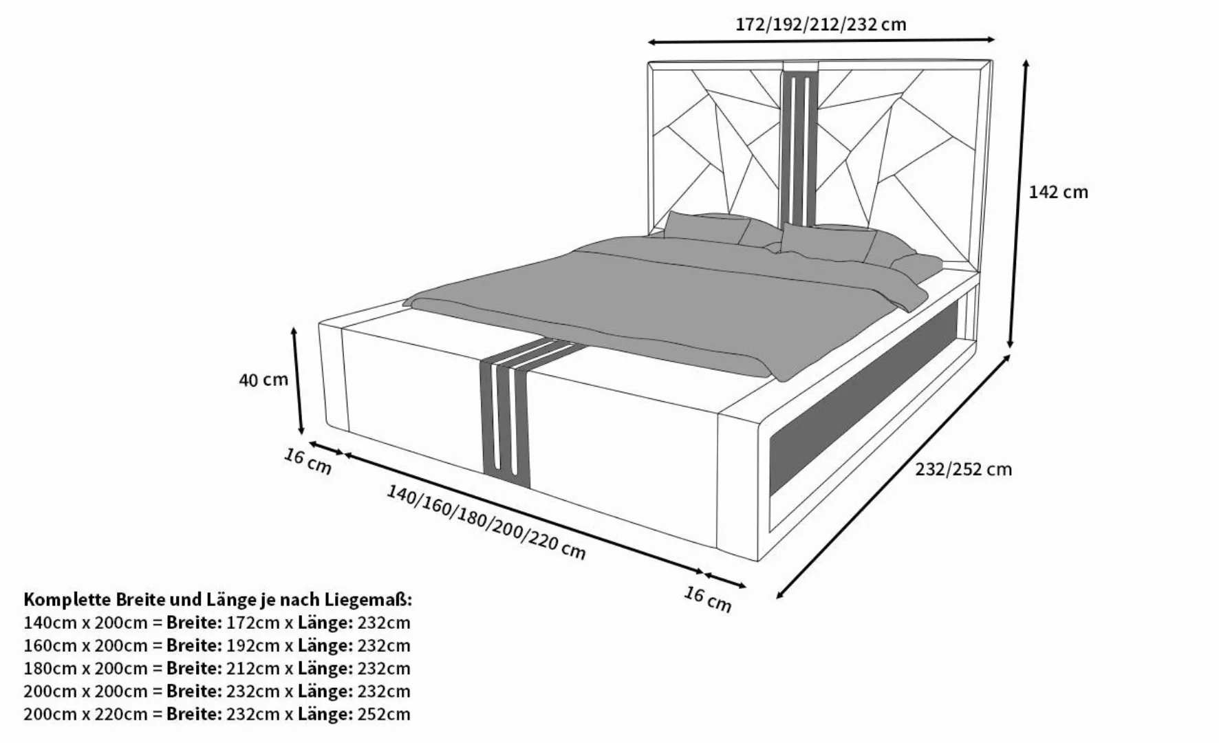 Sofa Dreams Boxspringbett Imperia Bett Kunstleder Premium Komplettbett LED günstig online kaufen