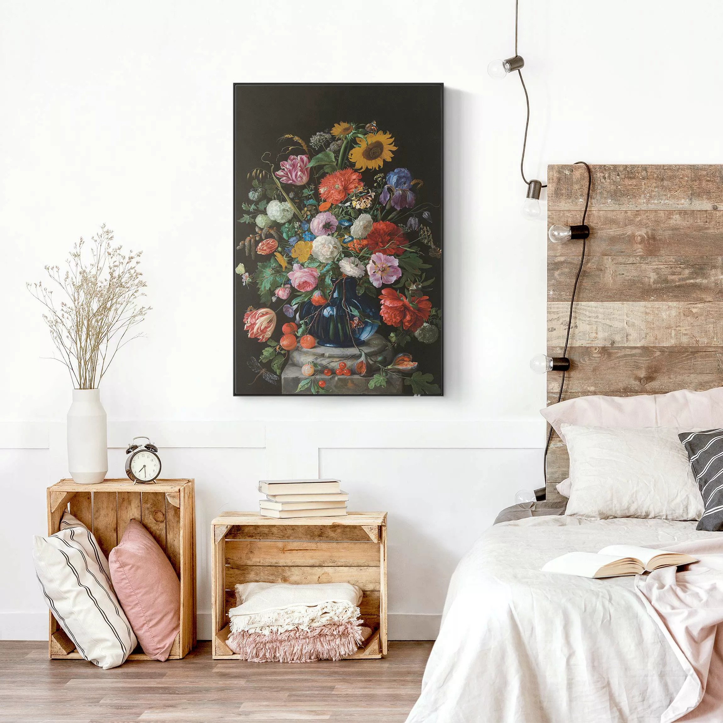 Akustik-Wechselbild Jan Davidsz de Heem - Glasvase mit Blumen günstig online kaufen