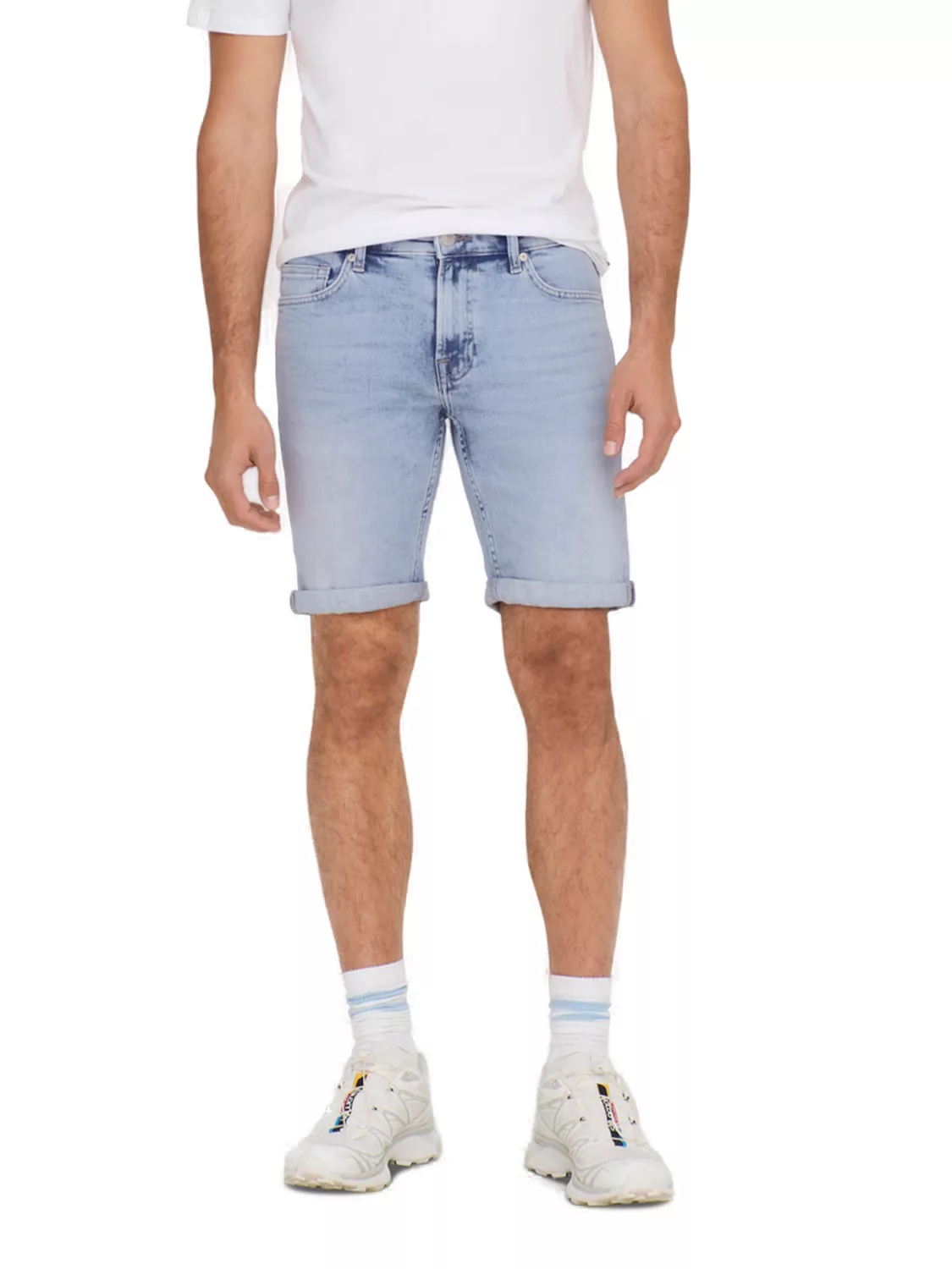 Only & Sons Herren Jeans Short ONSPLY 5189 - Regular Fit - Blau - Light Blu günstig online kaufen