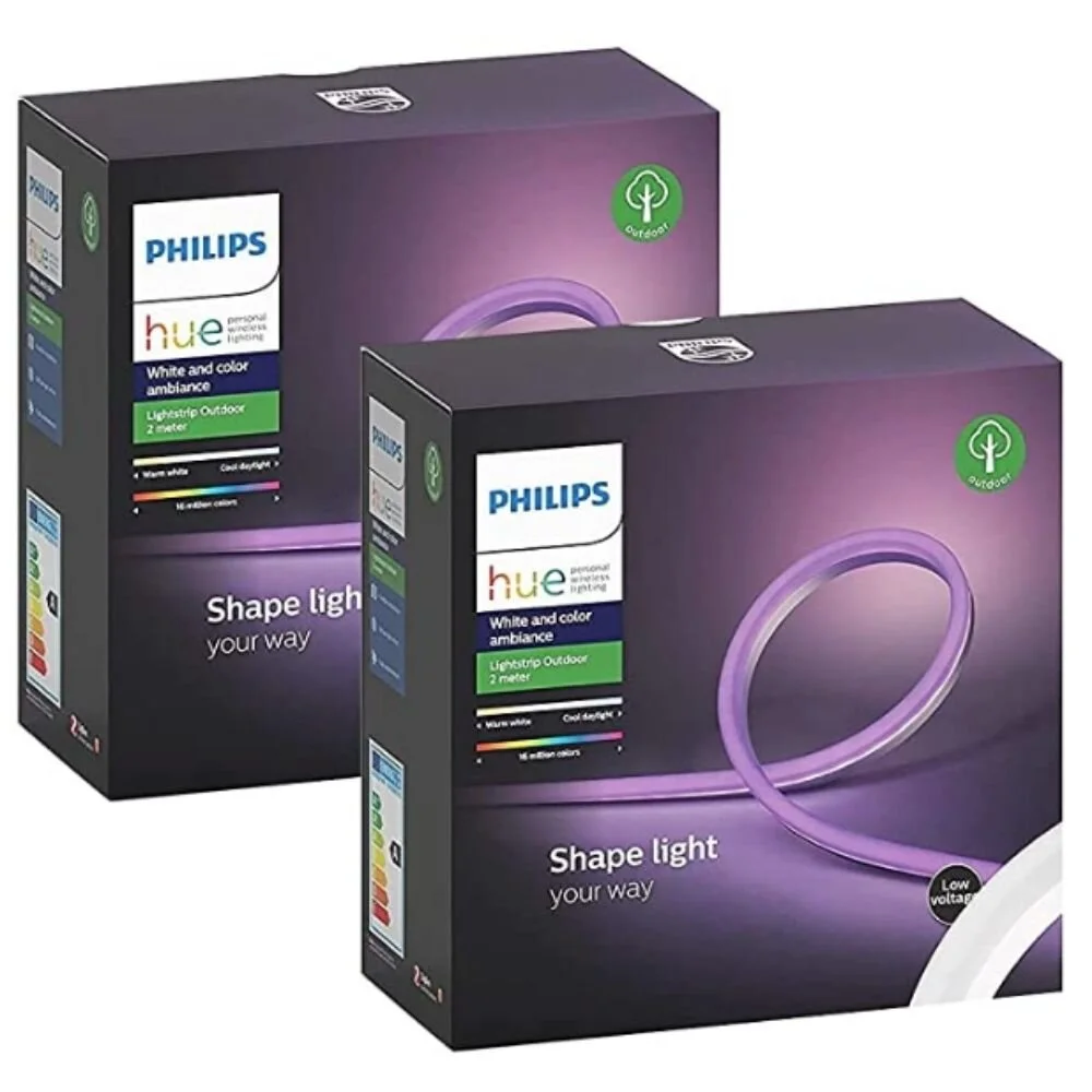 Philips Hue Bluetooth White & Color Ambiance Outdoor Lightstrip 2m 2er Pack günstig online kaufen