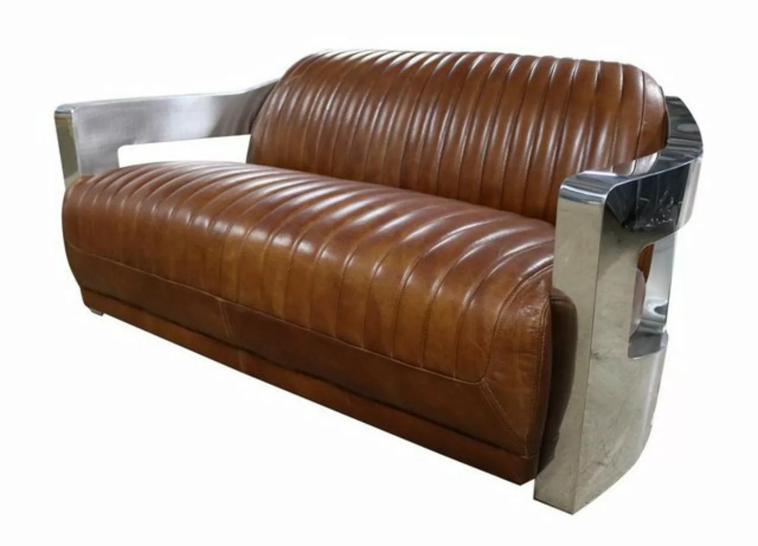 Xlmoebel Sofa Vintage Zweisitzer Ledersofa im Retro-Design mit echtem Leder günstig online kaufen