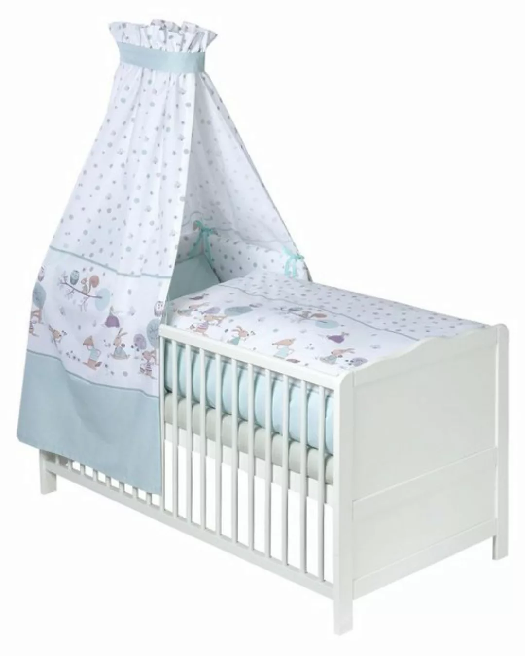 Babybett Bett-Set HAPPY ANIMALS weiß günstig online kaufen