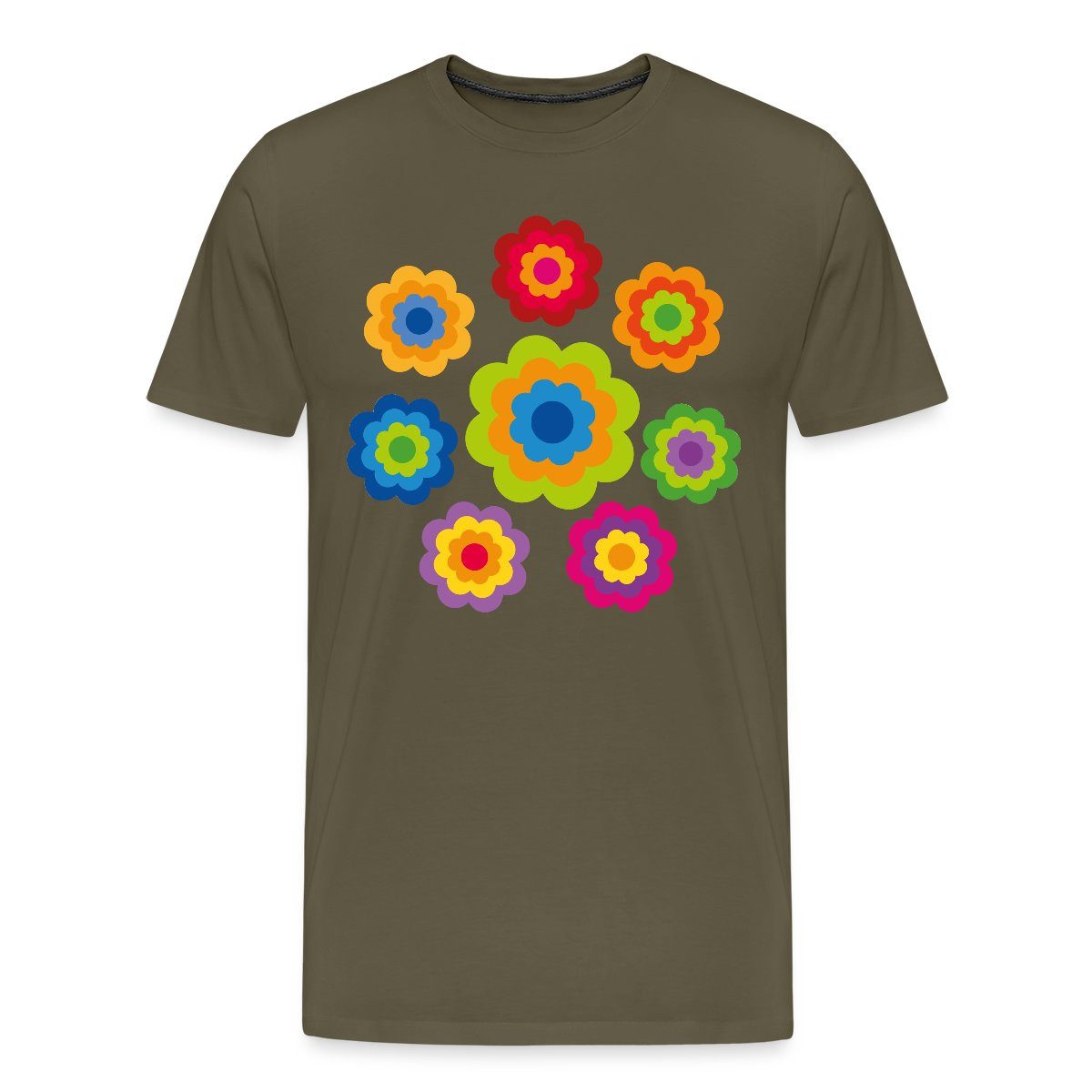 Spreadshirt T-Shirt 70er Jahre Hippie Flower günstig online kaufen