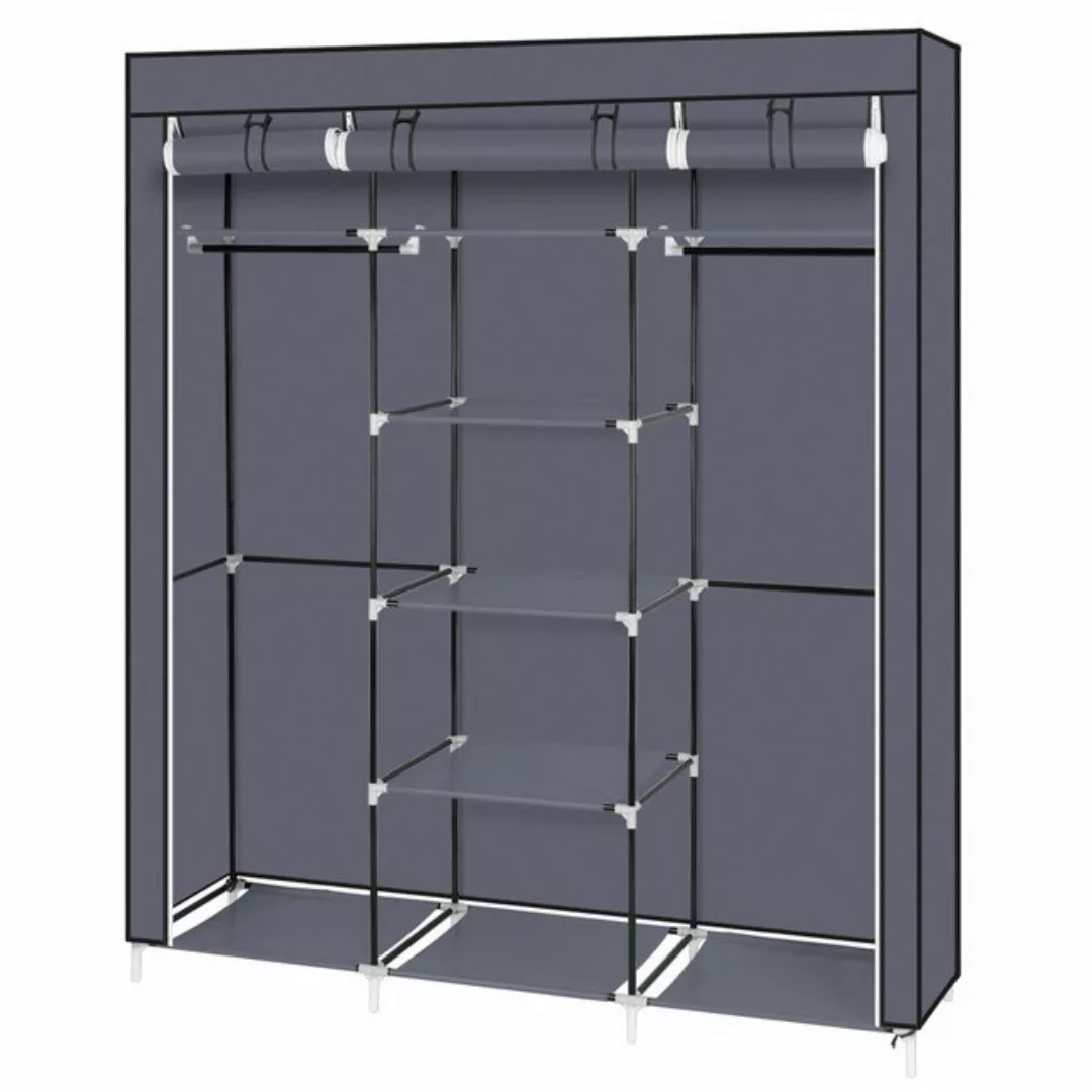 FCH Kleiderschrank stoffschrank mit Kleiderstangen, 6 Ablagen, 150x45x175cm günstig online kaufen