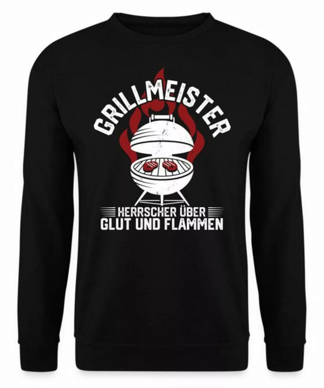 Quattro Formatee Sweatshirt Grillmeister Grillen Glut Flammen - Lustiger Sp günstig online kaufen