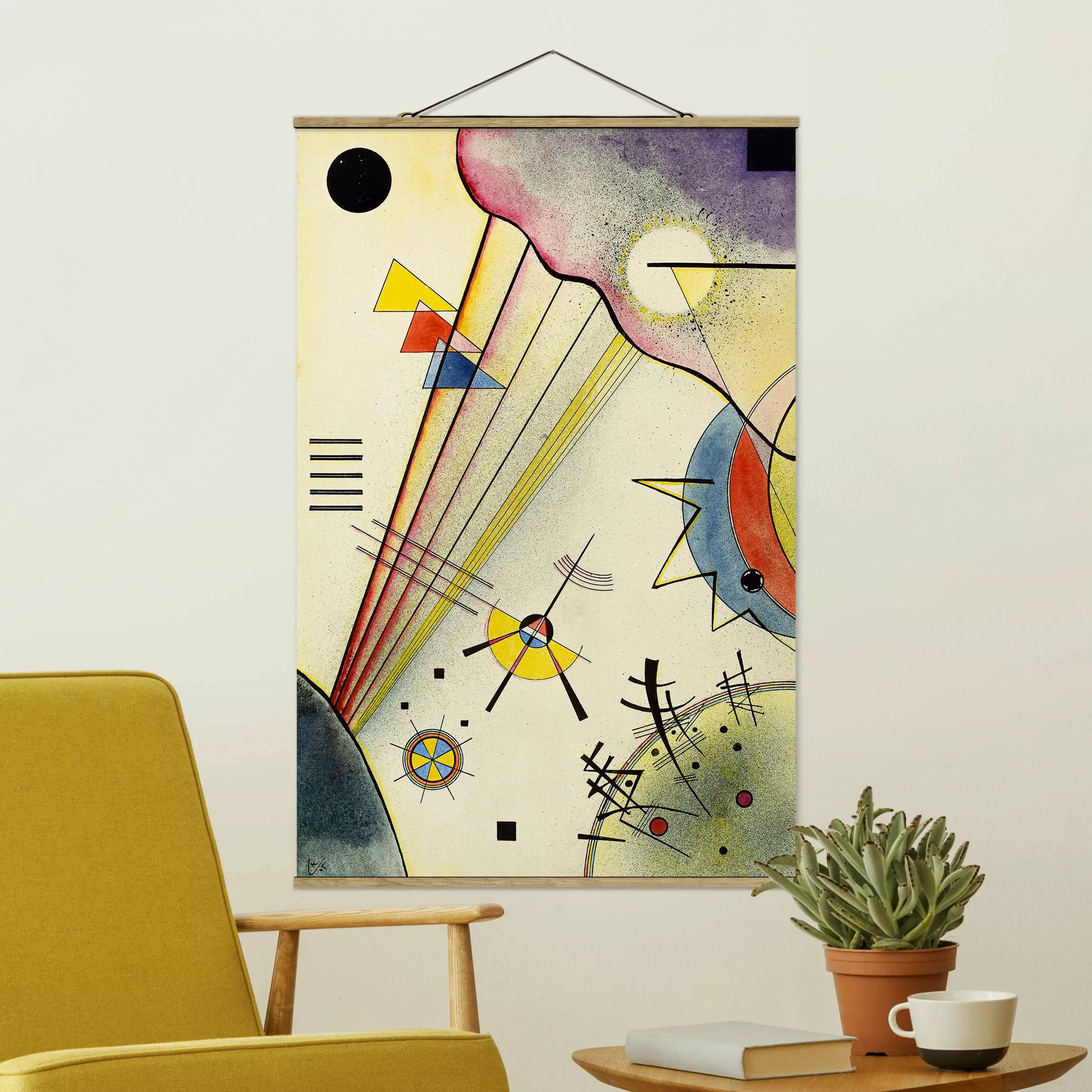 Stoffbild Abstrakt mit Posterleisten - Hochformat Wassily Kandinsky - Deutl günstig online kaufen