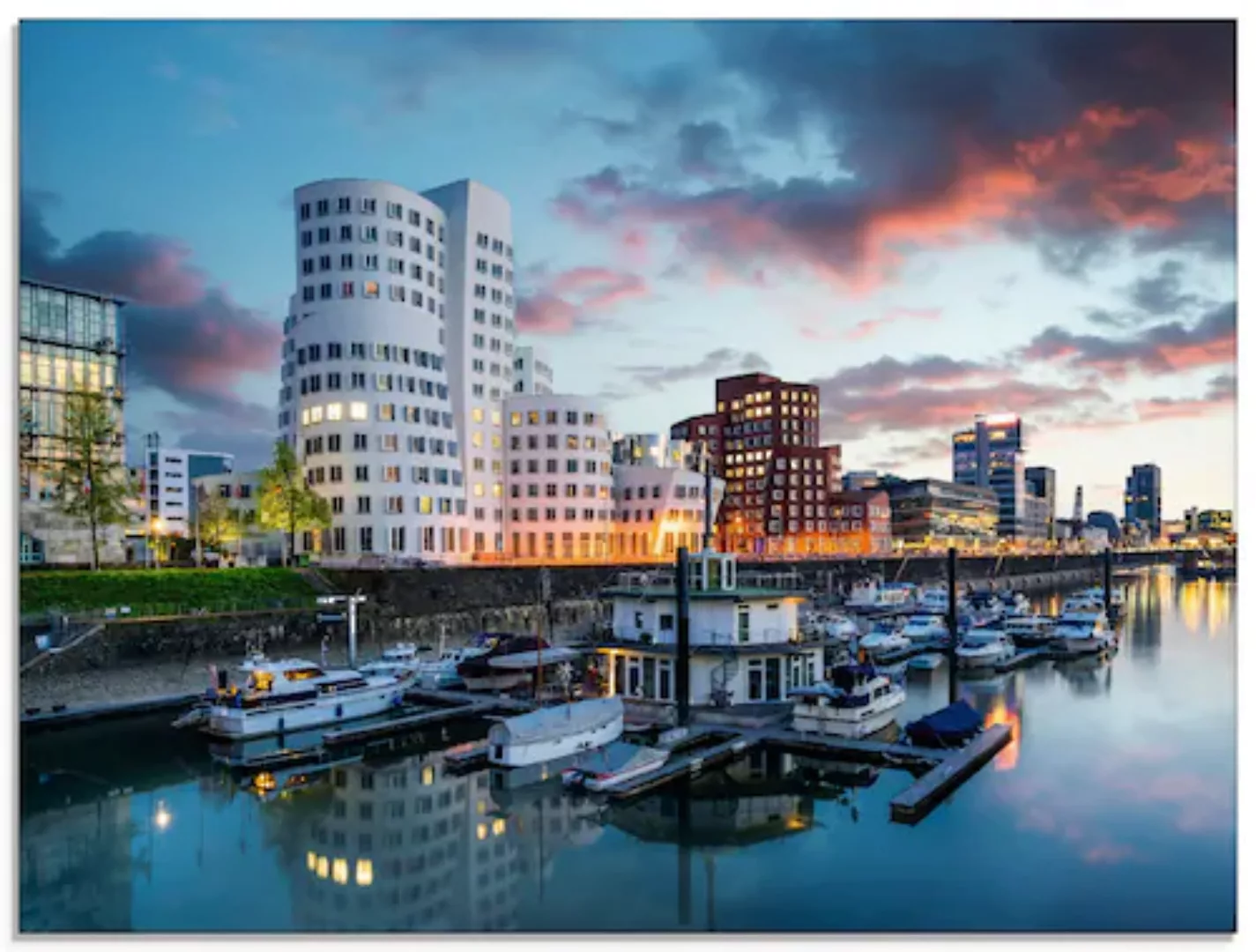 Artland Glasbild »Düsseldorf Medienhafen«, Deutschland, (1 St.), in verschi günstig online kaufen