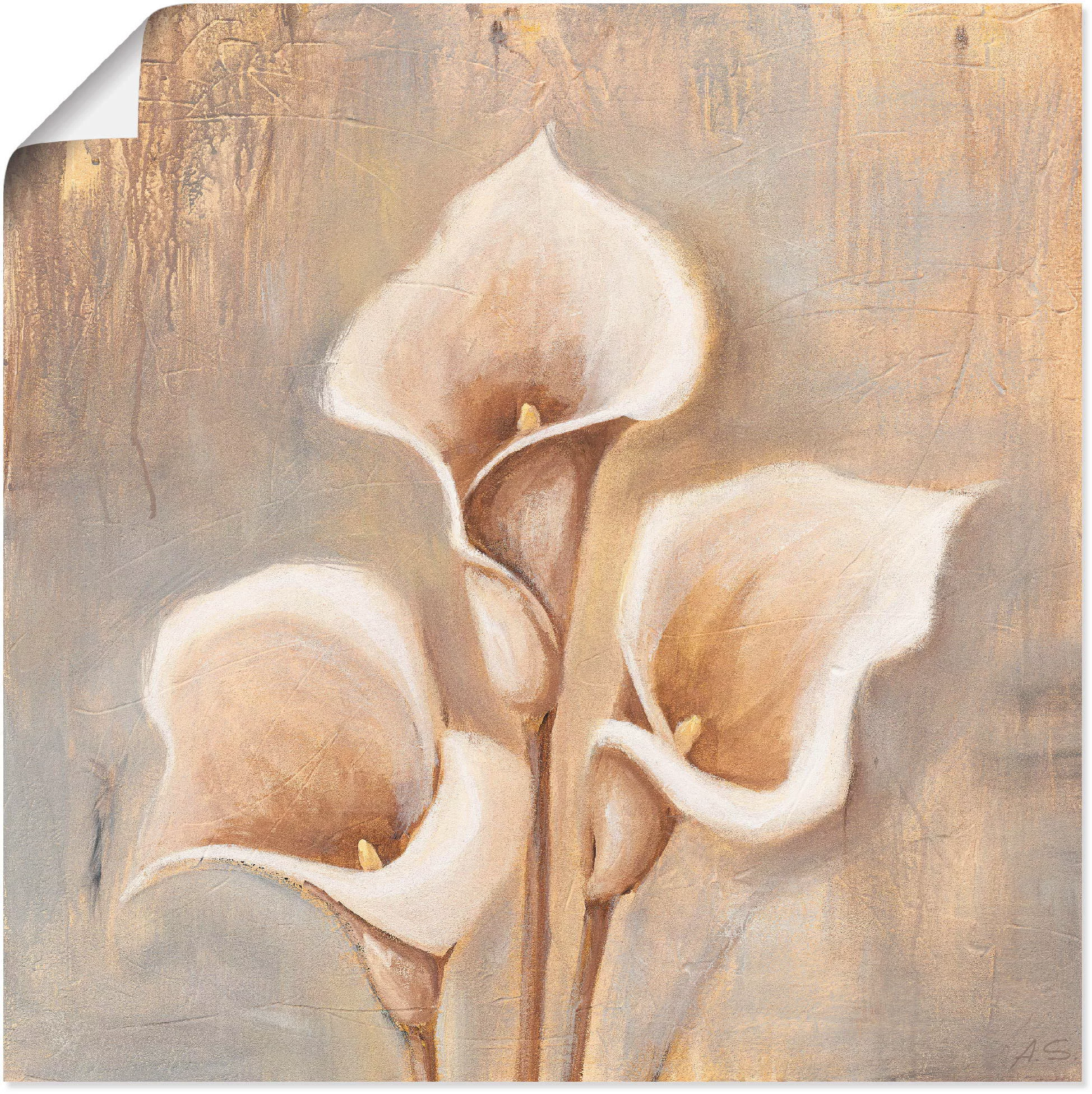 Artland Wandbild "Antike Blüten", Blumen, (1 St.), als Alubild, Outdoorbild günstig online kaufen