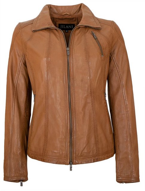 Jilani Lederjacke Enlil Echtleder Damen Lederjacke Lammnappa cognac günstig online kaufen