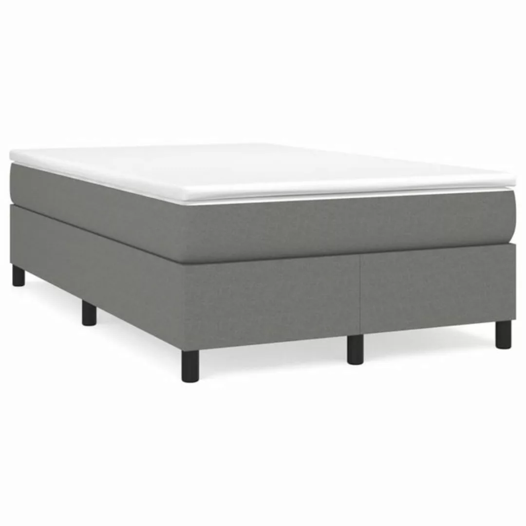 furnicato Bett Boxspringbett mit Matratze Dunkelgrau 120x200 cm Stoff günstig online kaufen